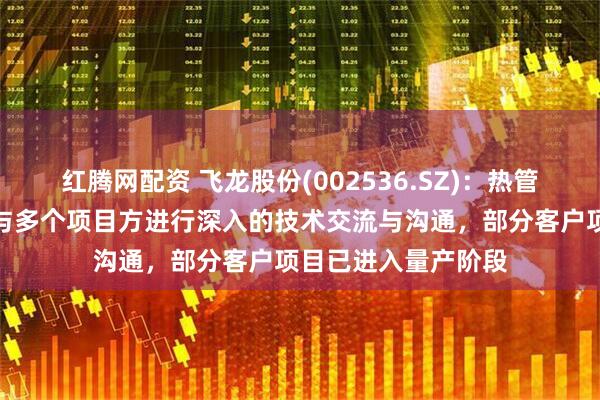 红腾网配资 飞龙股份(002536.SZ):热管理集成模块产品正与多个项目方进行深入的技术交流与沟通,部分客户项目已进入量产阶段