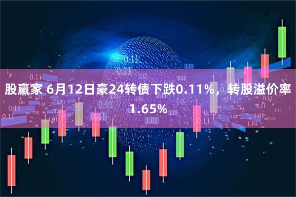 股赢家 6月12日豪24转债下跌0.11%，转股溢价率1.65%